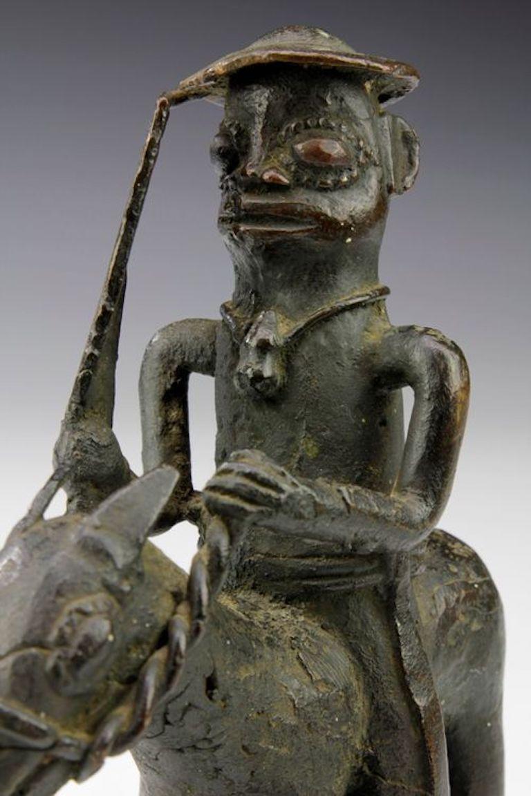 Fine Early Bronze Horseman. Benin, Nigeria 1