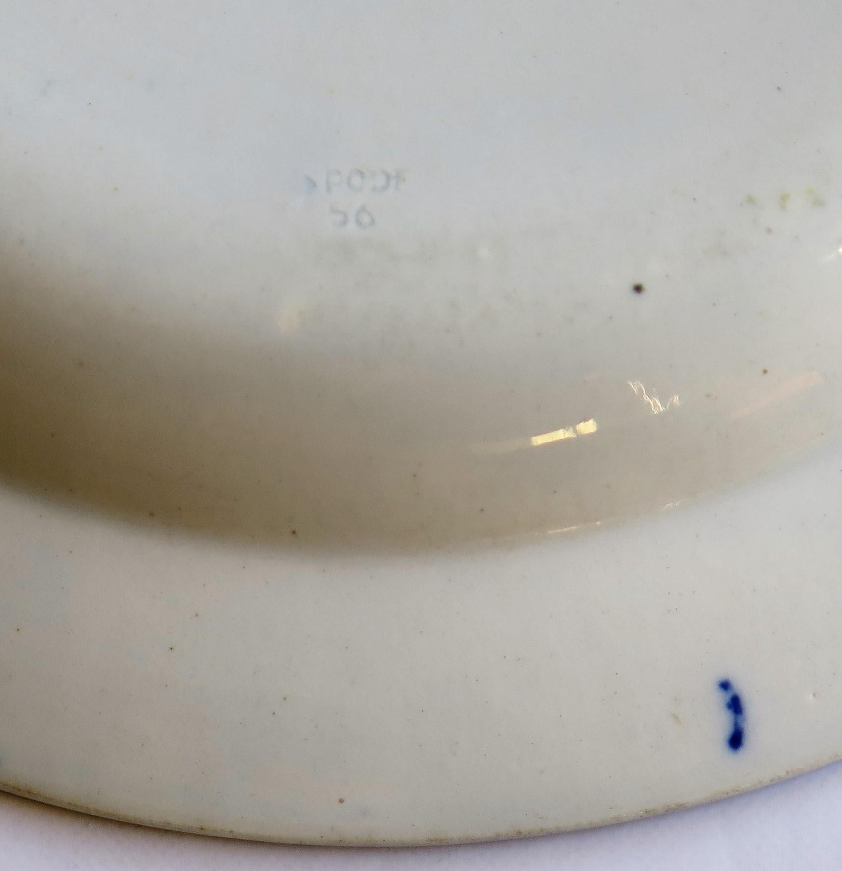 Fine Early Spode Pearlware Plate Blue and White Pagoda Pattern, circa 1805 7