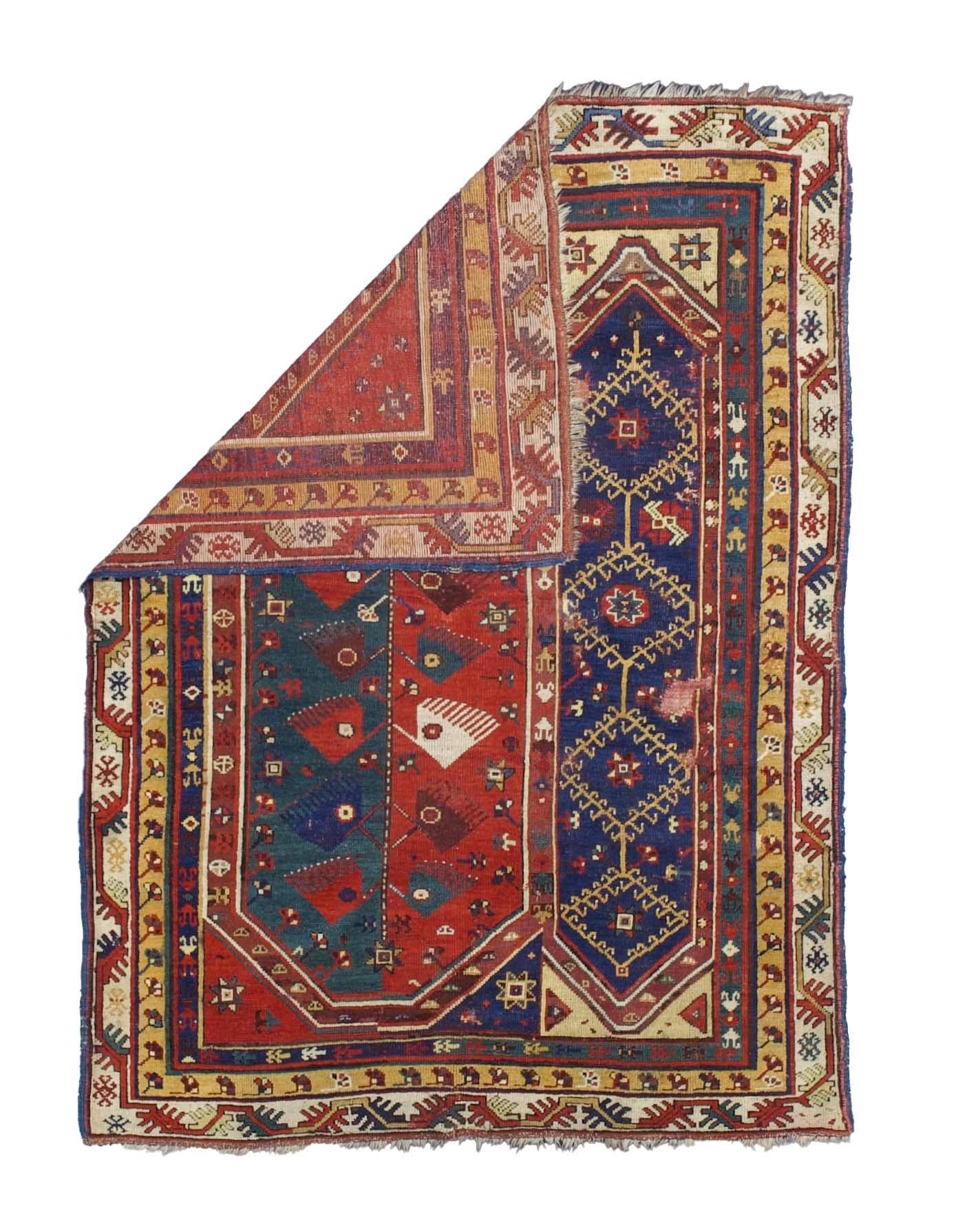 Fine Early Turkish Makri Wool Rug 4'6