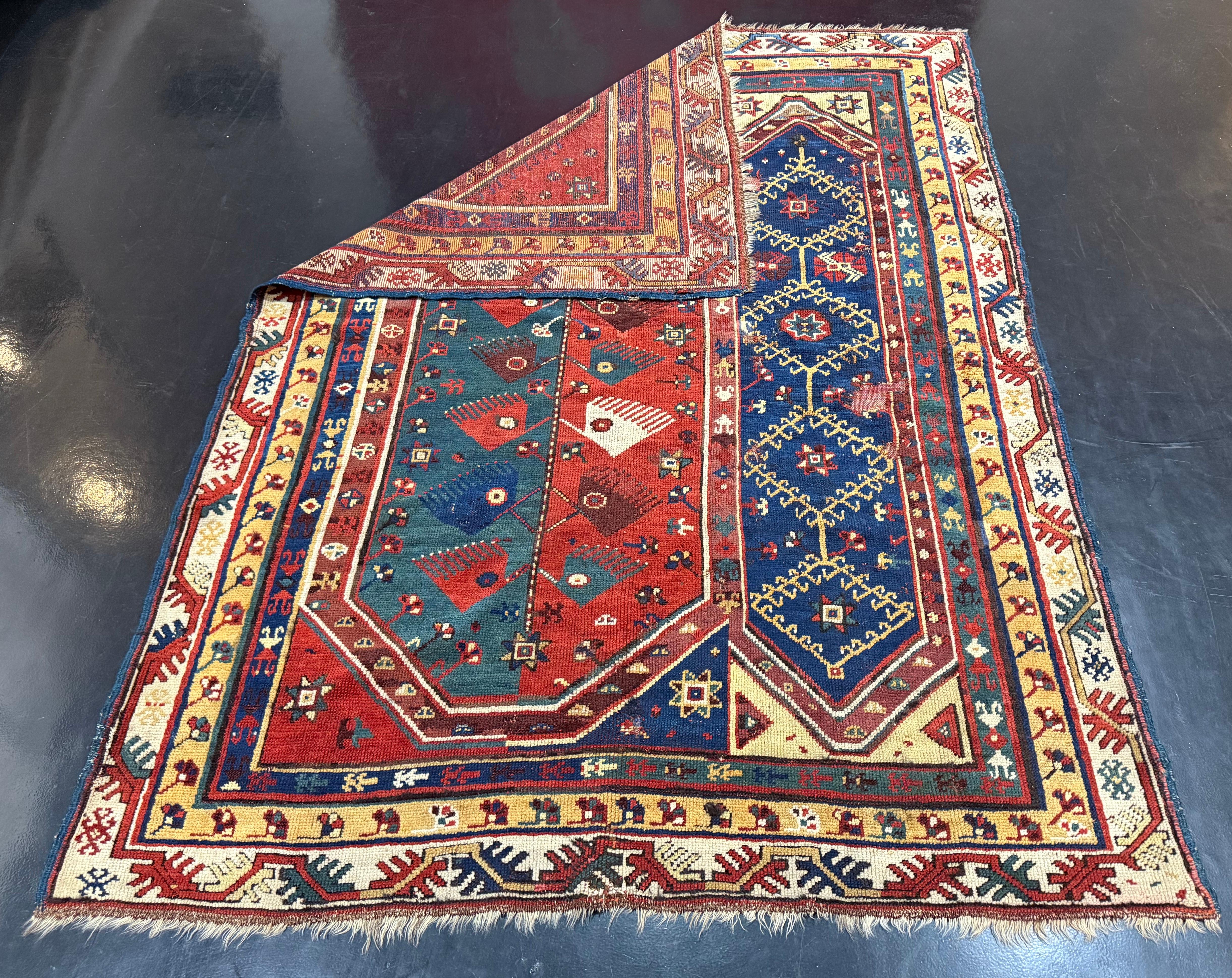 Feiner früh-türkischer Makri-Wollteppich 4'6