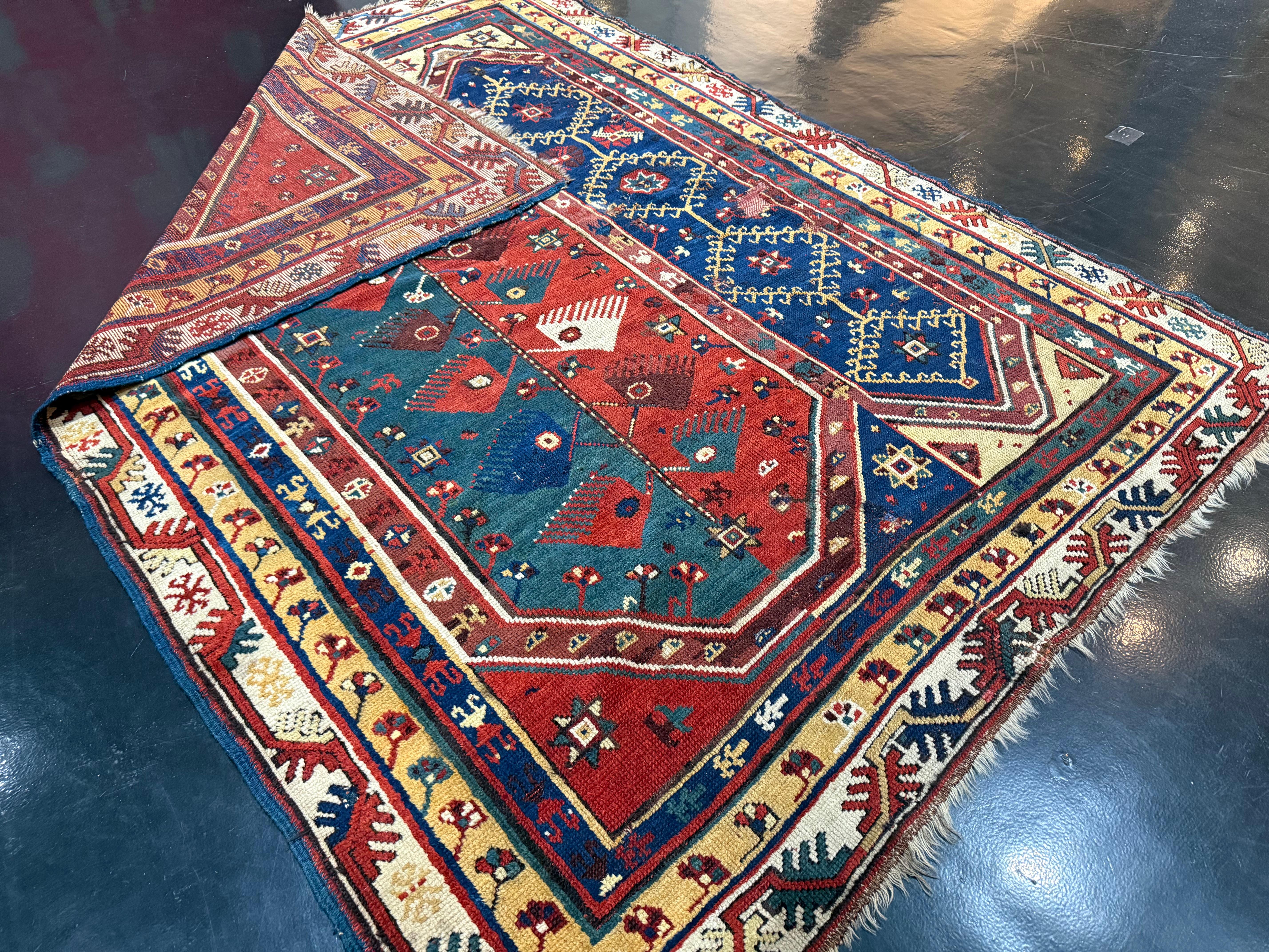 Feiner früh-türkischer Makri-Wollteppich 4'6