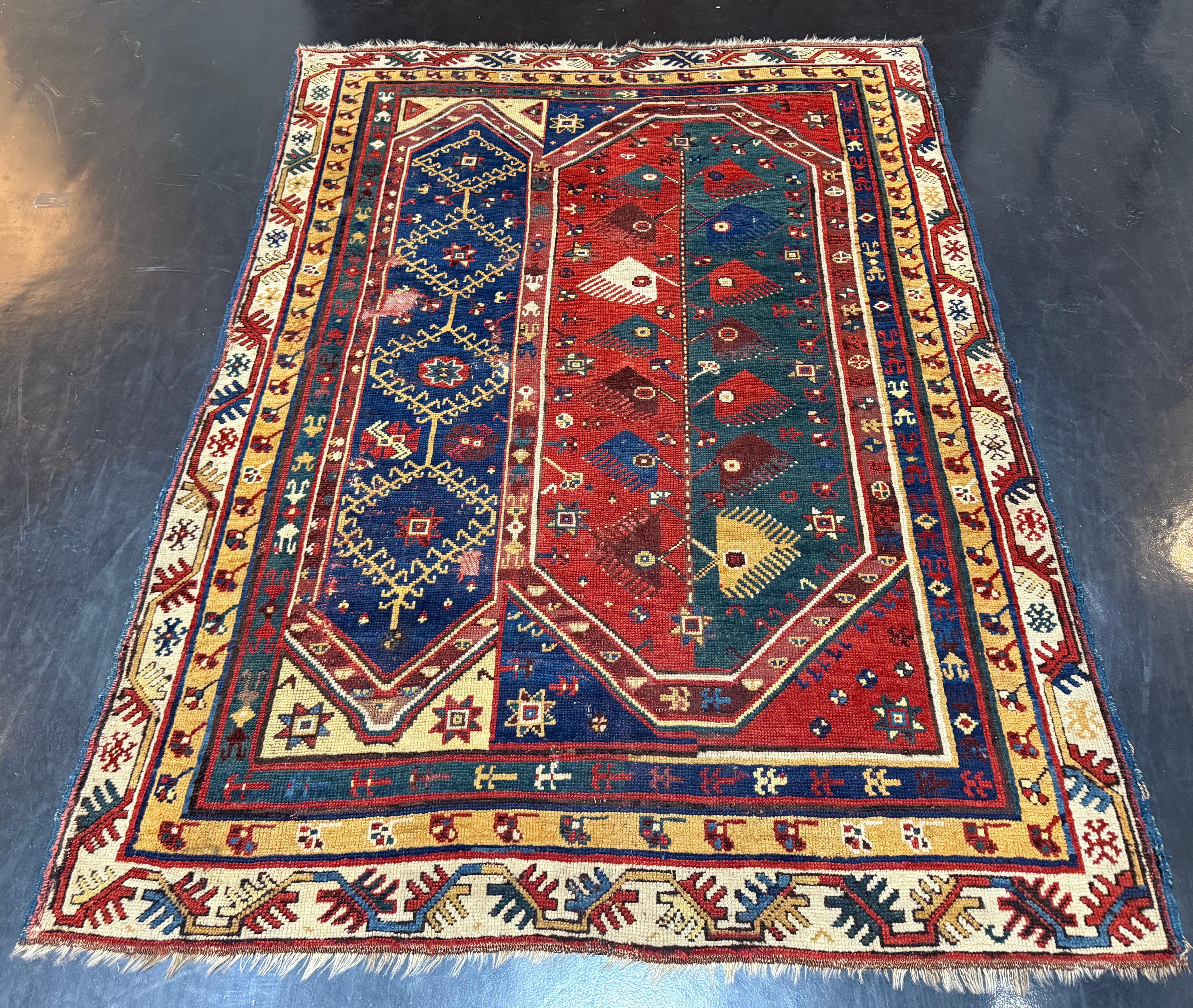 Feiner früh-türkischer Makri-Wollteppich 4'6