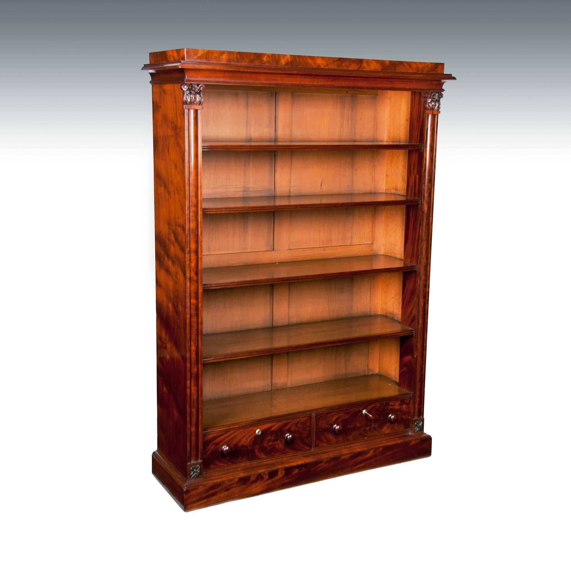 Fine Early Victorian Mahogany Open Bookcase 9