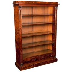 Antique Fine Early Victorian Mahogany Open Bookcase