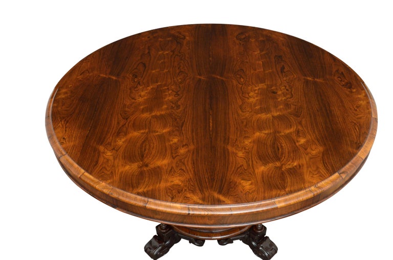European Fine Early Victorian Rosewood Centre Table Dining Table For Sale