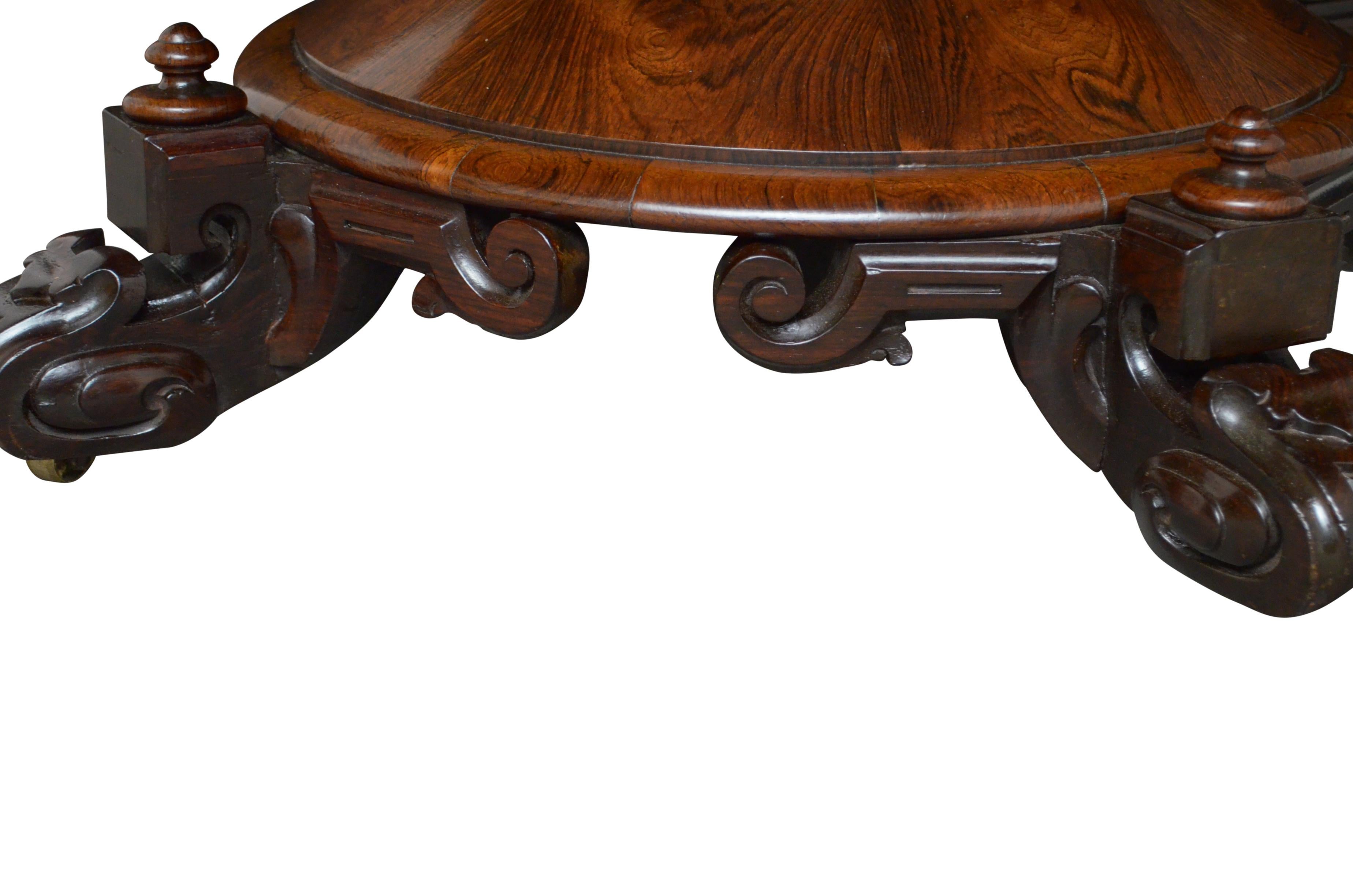 Fine Early Victorian Rosewood Centre Table Dining Table 1