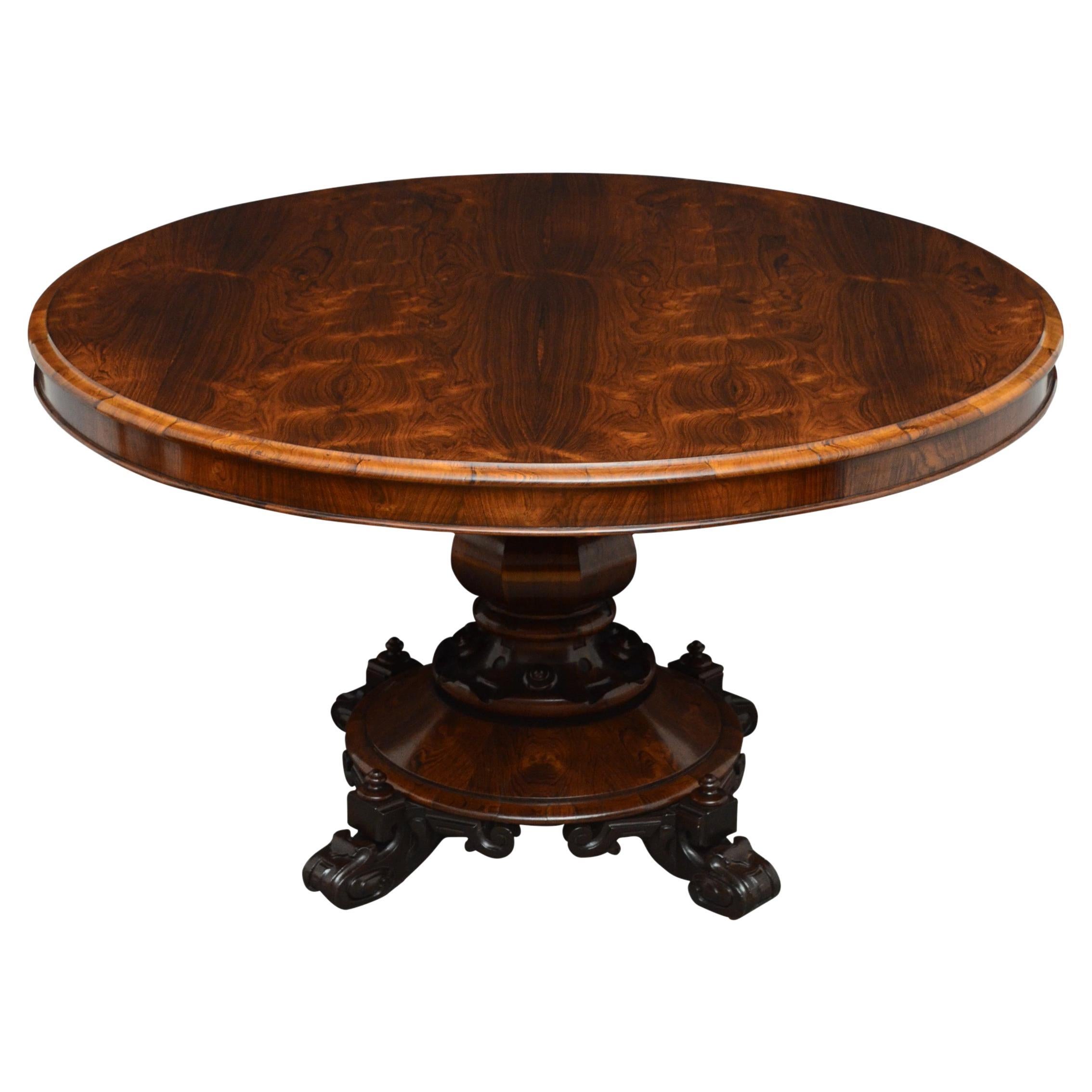 Fine Early Victorian Rosewood Centre Table Dining Table