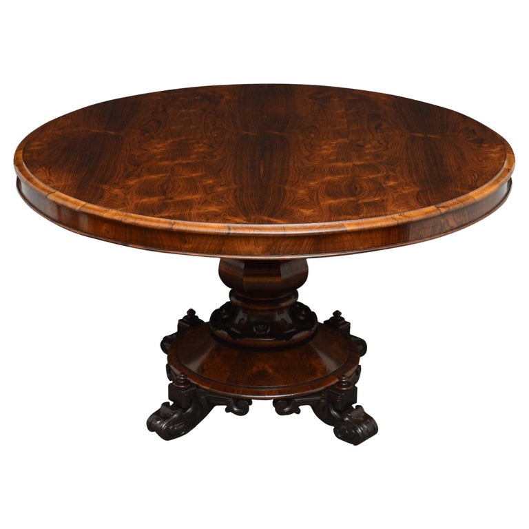 Fine Early Victorian Rosewood Centre Table Dining Table For Sale