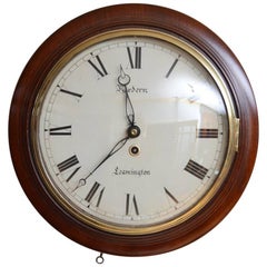Antique Fine Early Victorian Wall Clock Hordern Leamington