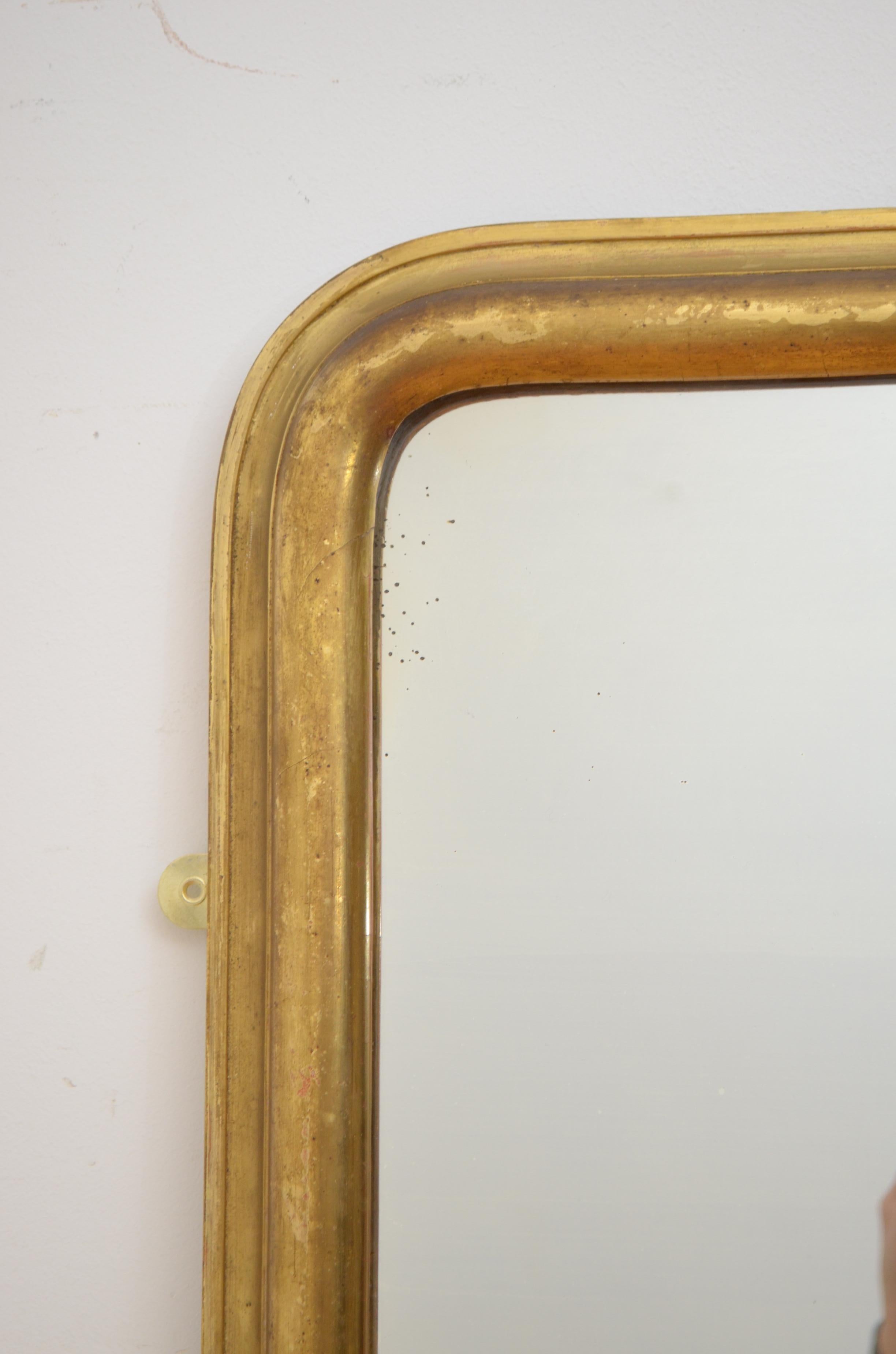 Gold Leaf Fine Early 19th Century Floor Standing / Wall Mirror For Sale