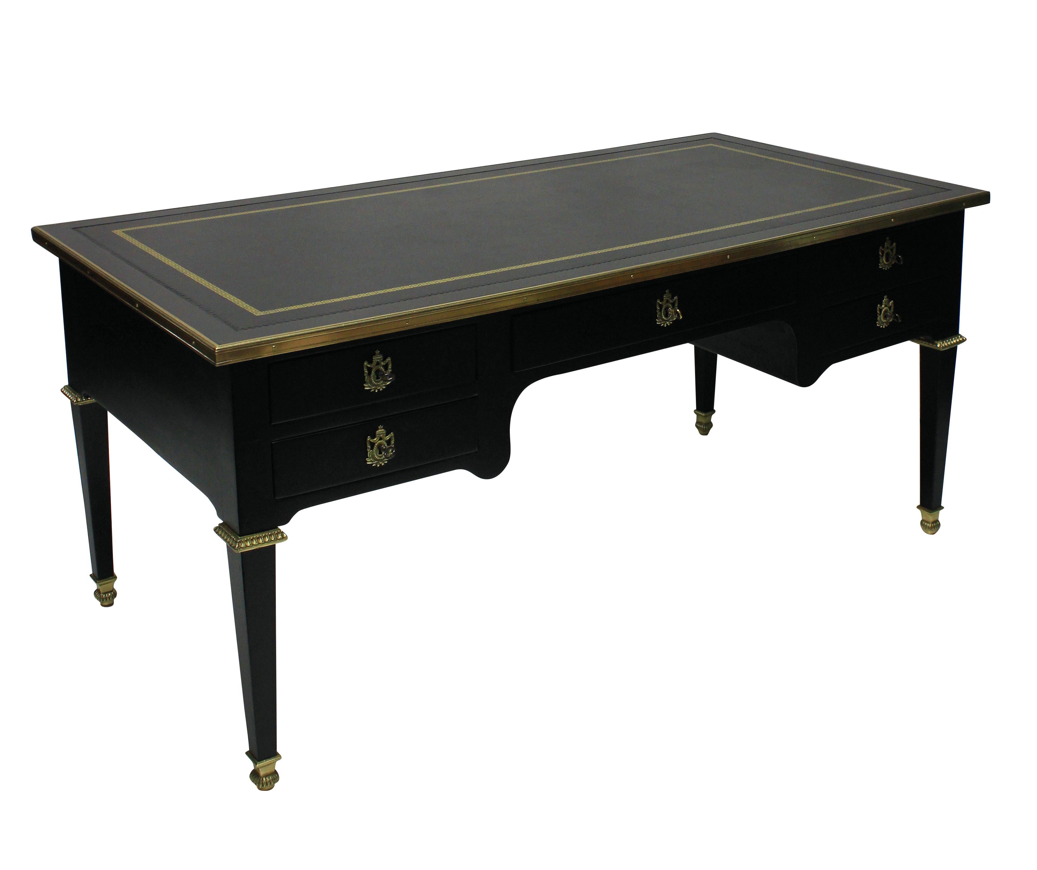 French Fine Ebonized Louis XVI Style Desk