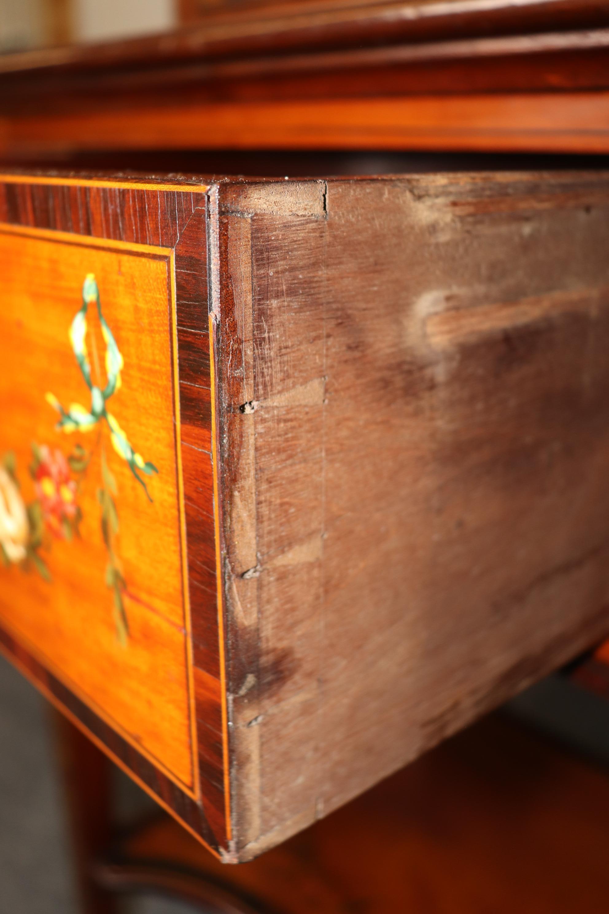 Adam Style Fine Edwardian Adams Era Walnut and Satinwood Inlaid Vitrine Circa 1900 For Sale