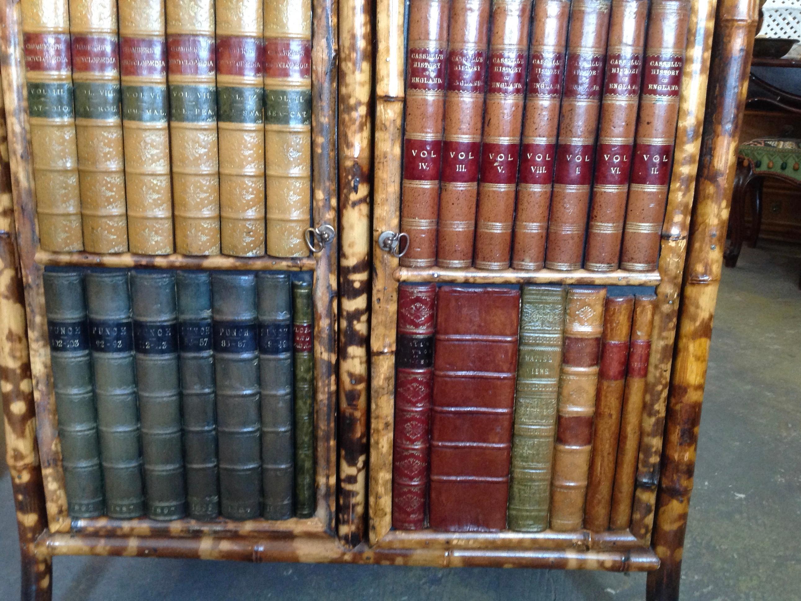 Fine Edwardian Bamboo Bookcase or Cabinet 11