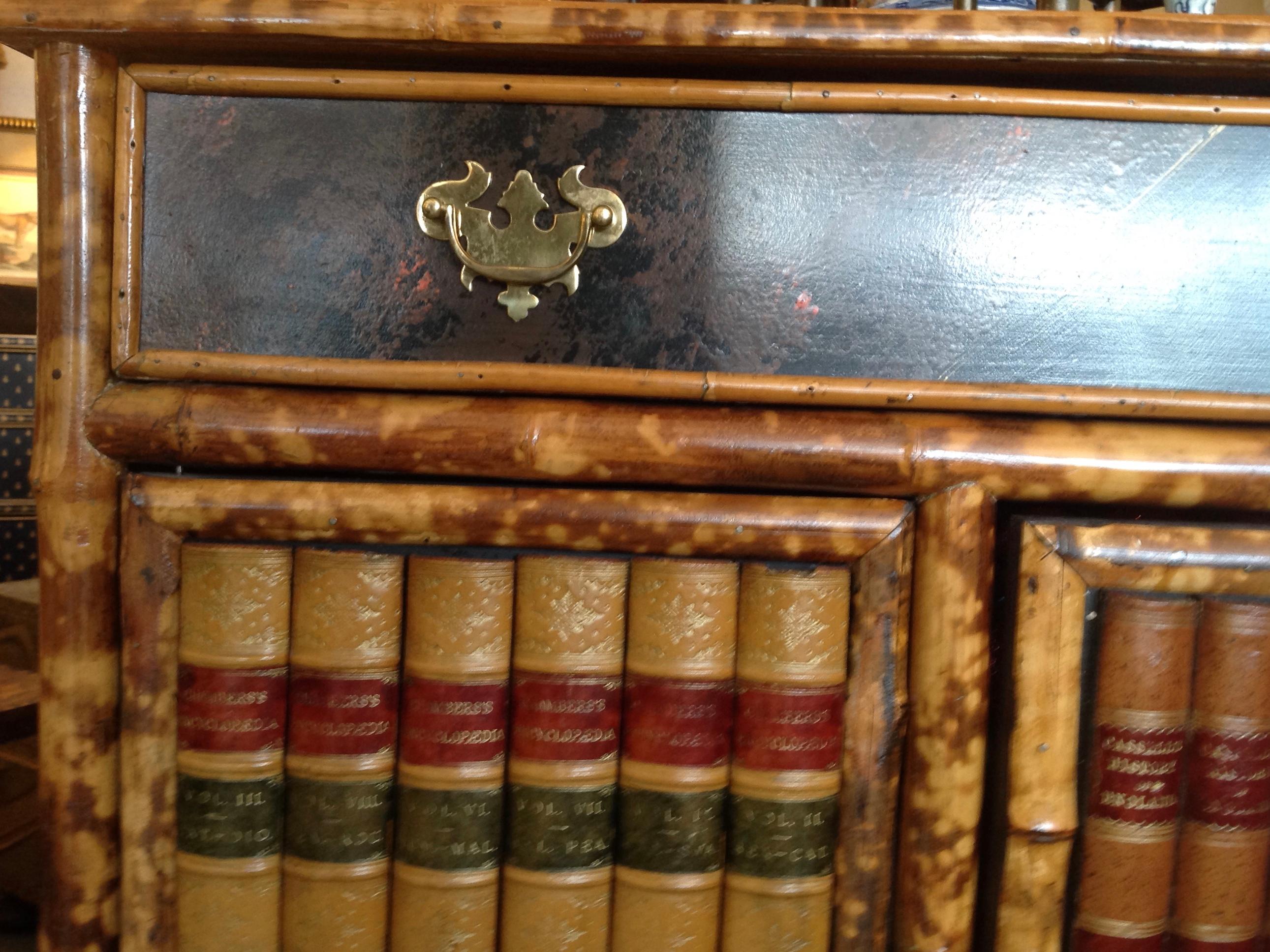 Fine Edwardian Bamboo Bookcase or Cabinet 14