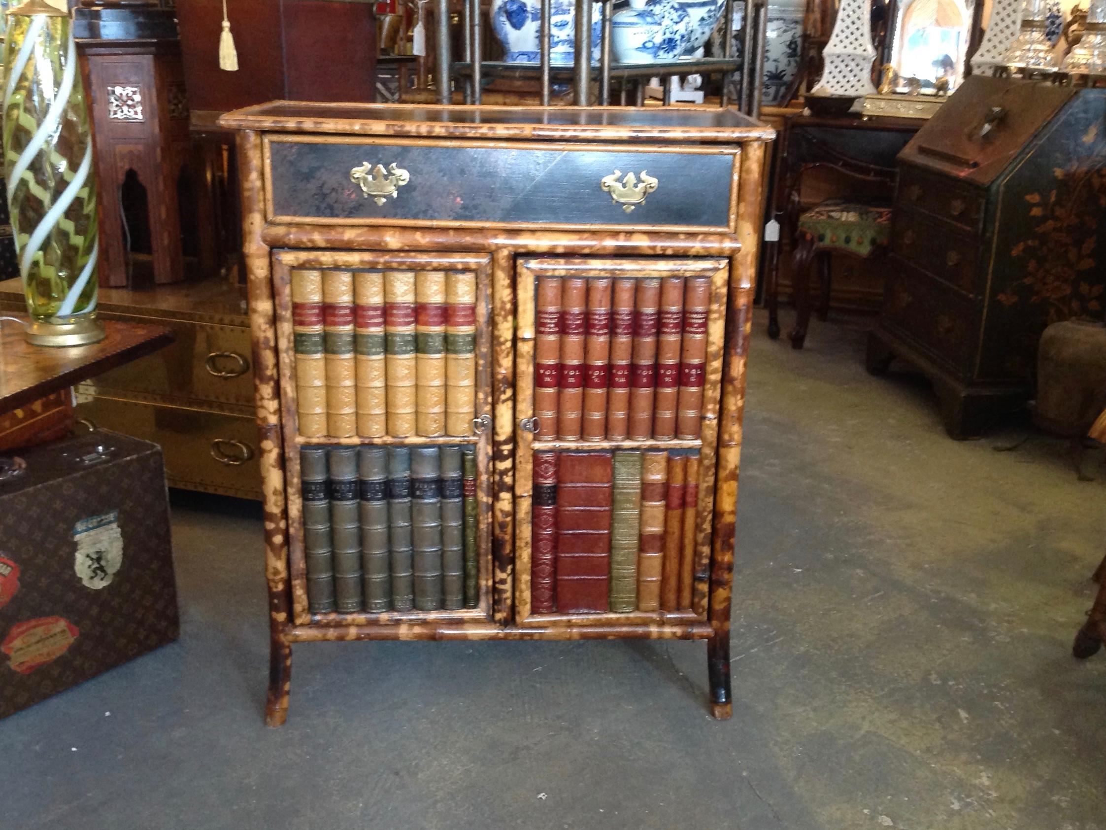 Fine Edwardian Bamboo Bookcase or Cabinet In Good Condition In West Palm Beach, FL