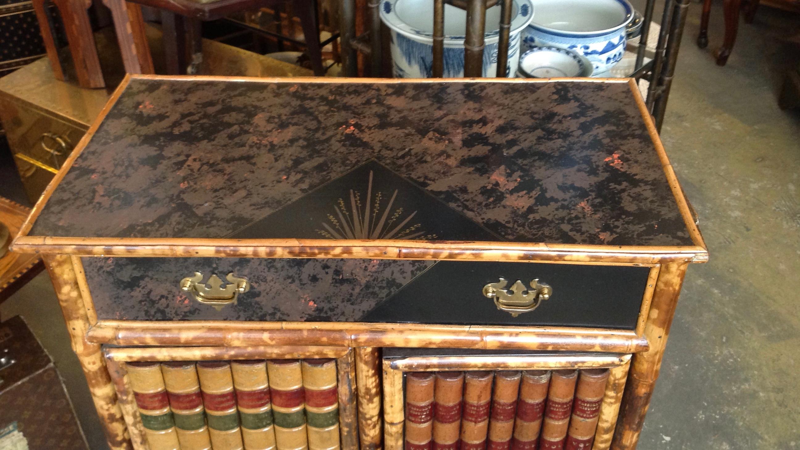 Fine Edwardian Bamboo Bookcase or Cabinet 2
