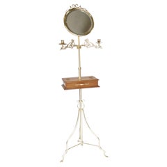 Fine Edwardian Brass & Walnut Ornate Dressing Stand
