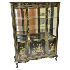 Fine Edwardian Chinoiserie Decorated Display Cabinet 