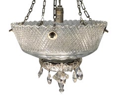 Fine Edwardian Cut Glass Dish Light