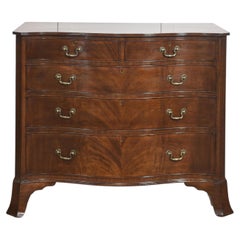 Fine Edwardian Figured Mahogany Bow Front Chest Of Drawers
