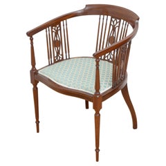 Antique Fine Edwardian Mahogany Tub Chair