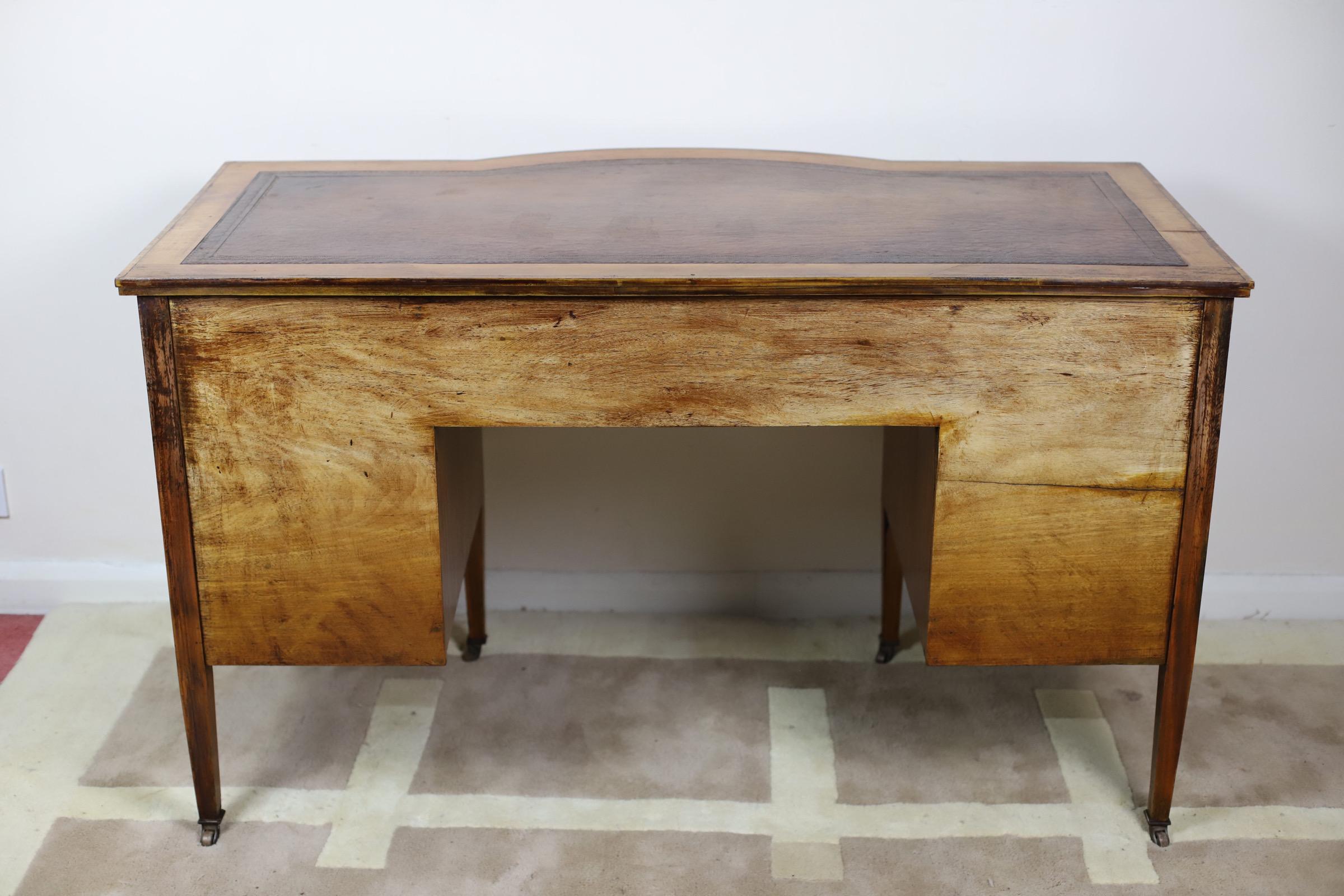 Fine Edwardian Neoclassical Revival Satinwood Desk 5