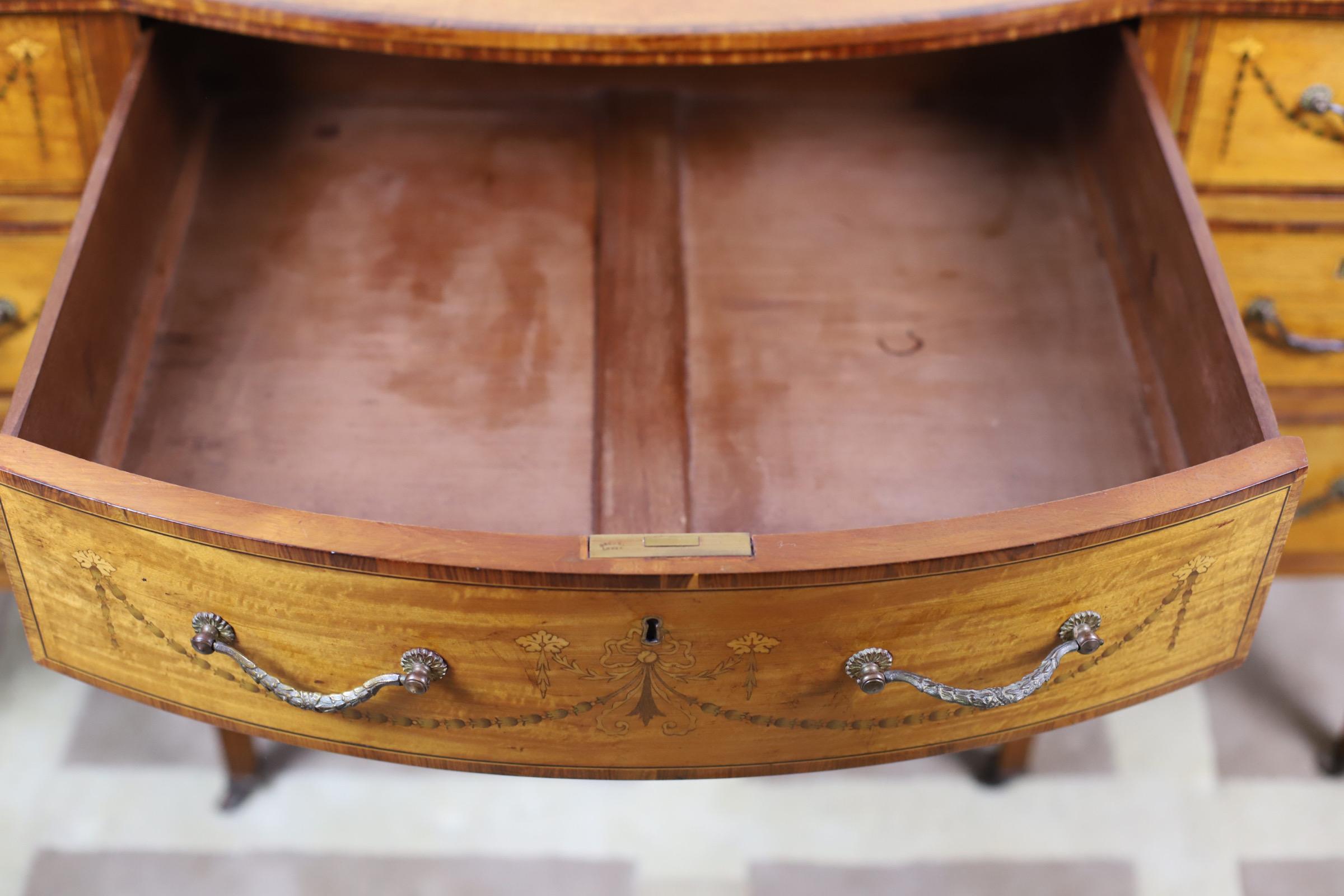 Fine Edwardian Neoclassical Revival Satinwood Desk 9