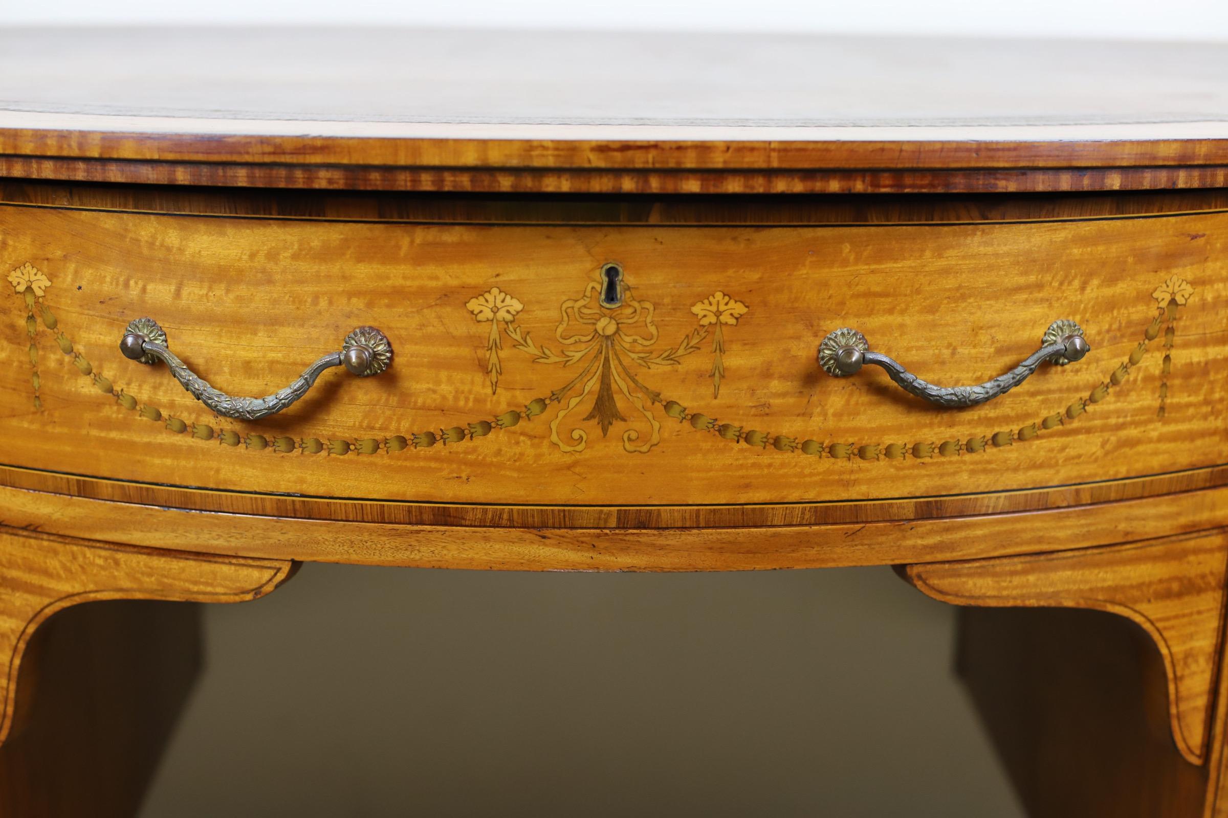 Fine Edwardian Neoclassical Revival Satinwood Desk 14