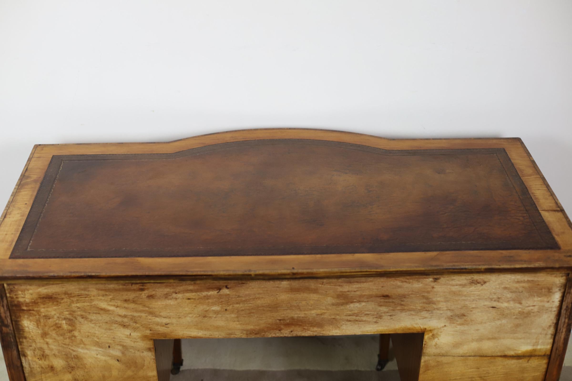 Fine Edwardian Neoclassical Revival Satinwood Desk 4