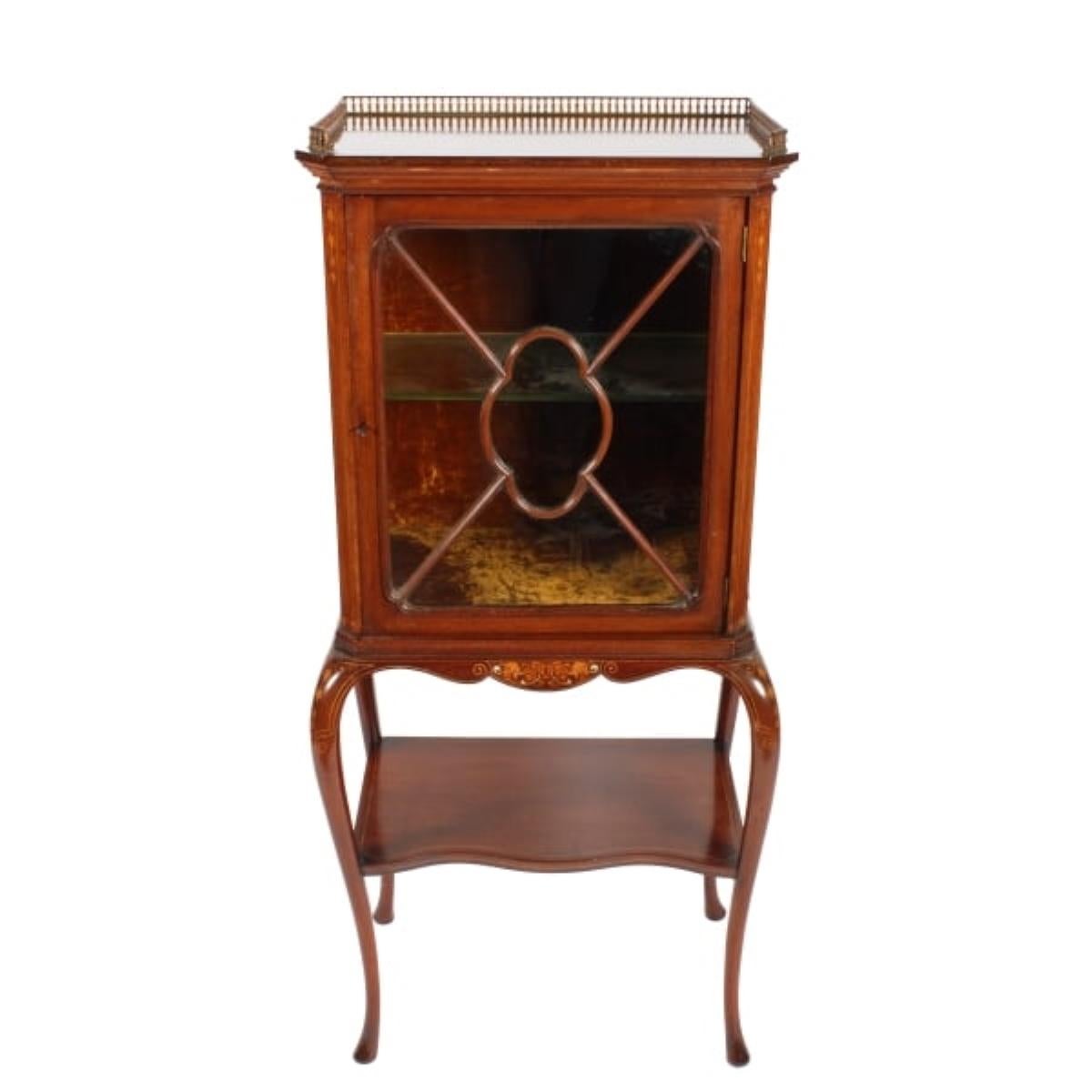 English Fine Edwardian One Door Cabinet, 20th Century  For Sale