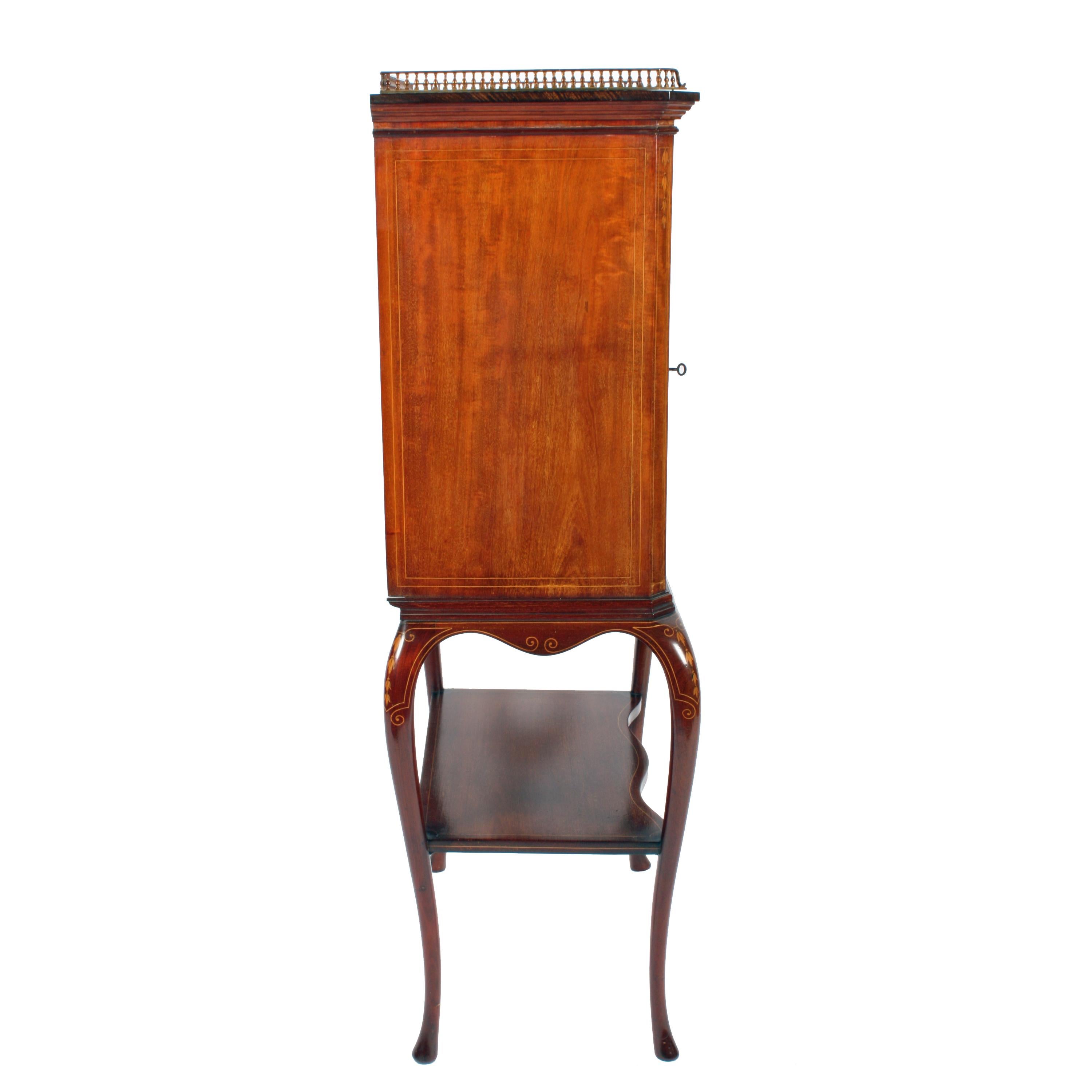Late 19th Century Fine Edwardian One Door Cabinet For Sale