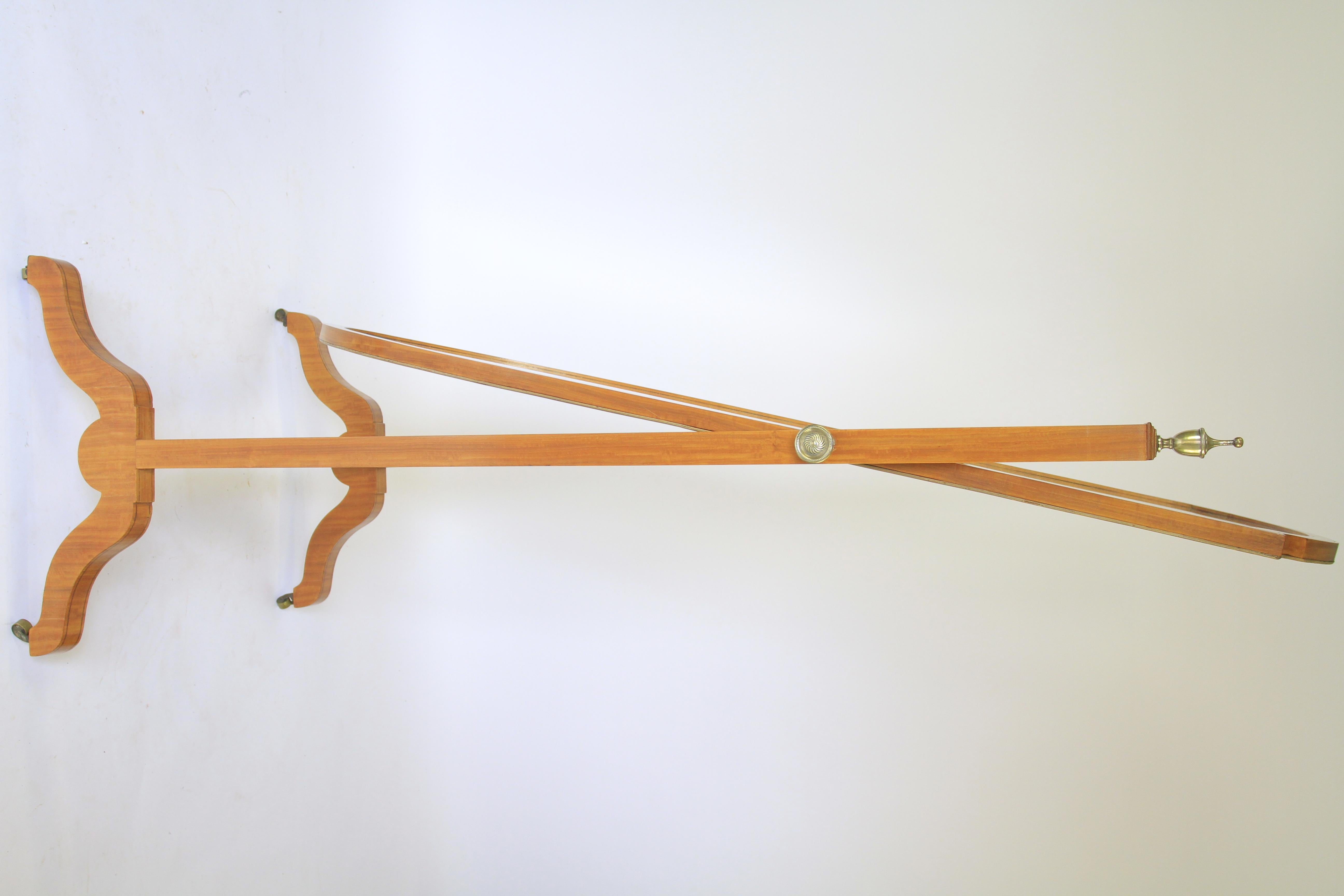 Early 20th Century Fine Edwardian Satinwood Cheval Mirror by Maple & co