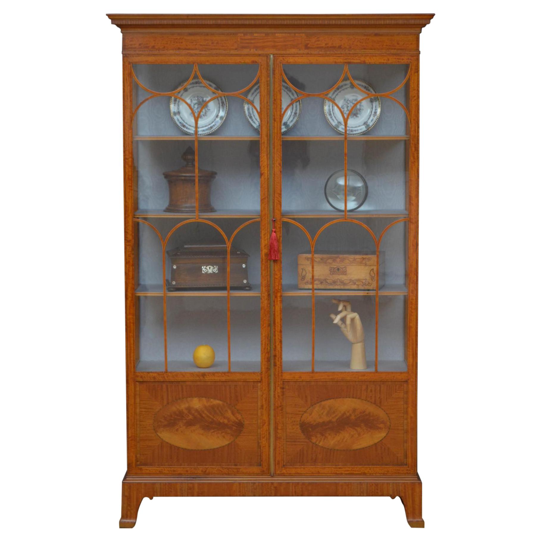 Fine Edwardian Satinwood Display Cabinet