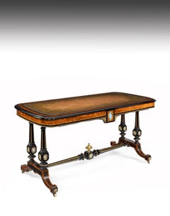Fine Edwards and Roberts 19th Century Ebonized and Thuya Wood Writing Table