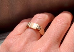 Fine Elegant Estate Art Deco Five Stone Diamond 14K Yellow Gold Band Ring