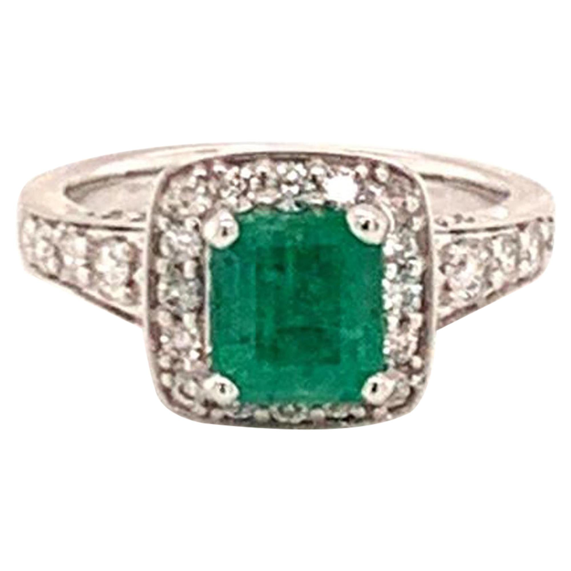 Emerald Diamond Ring 14k Gold 1.83 TCW Certified For Sale at 1stDibs