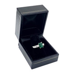 Diamond Emerald Ring 14k Gold 1.75 TCW Certified 