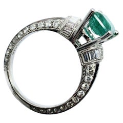 Diamond Emerald Ring 14k Gold 2.15 TCW Certified 