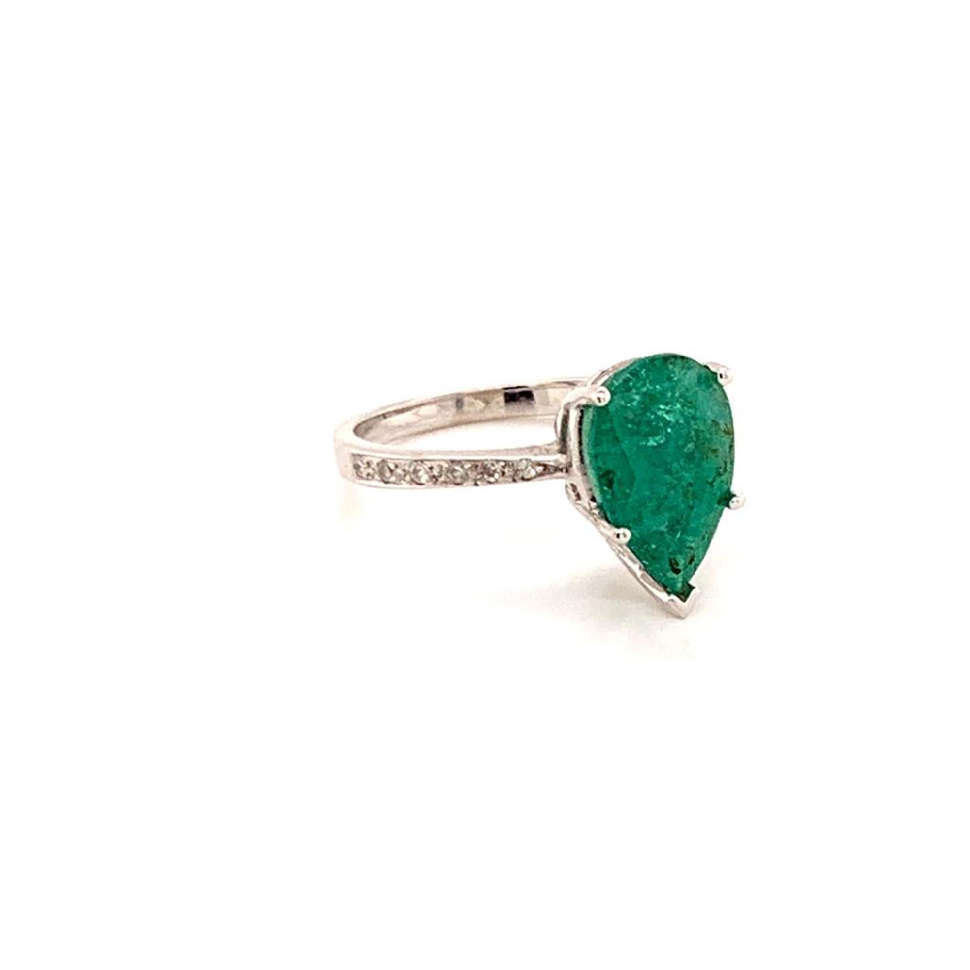 Diamond Emerald Ring 14k Gold 3.59 TCW Certified 1