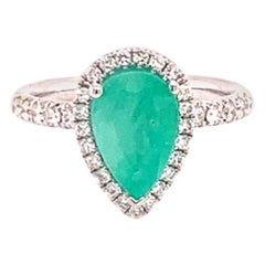Diamond Emerald Ring 18k Gold 3.02 TCW Women Certified