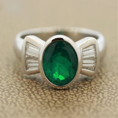 Fine Emerald Diamond Gold Ring