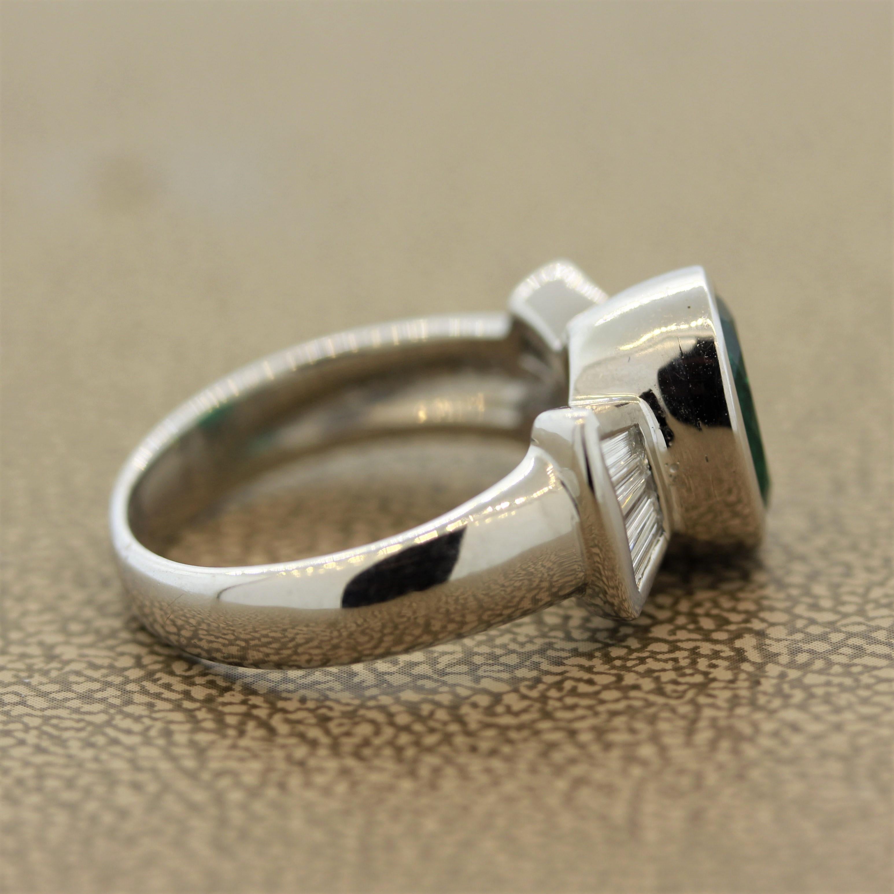 Fine Emerald Diamond Gold Ring For Sale 1