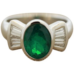 Fine Emerald Diamond Gold Ring