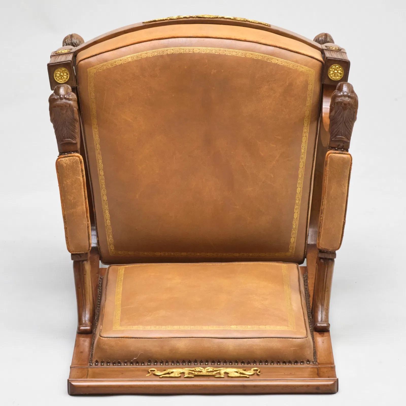 Fine Empire  Period  Bronze and Mahogany Desk Chair  by Jacob  Freres For Sale 4