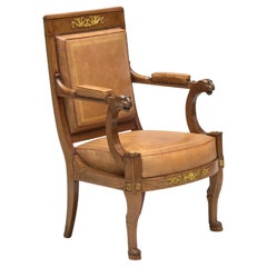 Le bel empire  Période  Chaise de bureau en bronze et acajou  par Jacob  Frères
