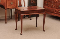 Fine England George II Walnut Tea Table with Cabriole Legs and Pad Feet