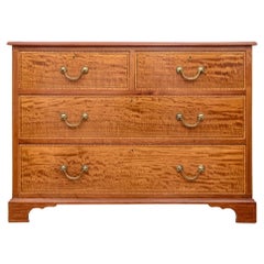 Antique Fine English Banded Mahogany Chippendale Style Chest