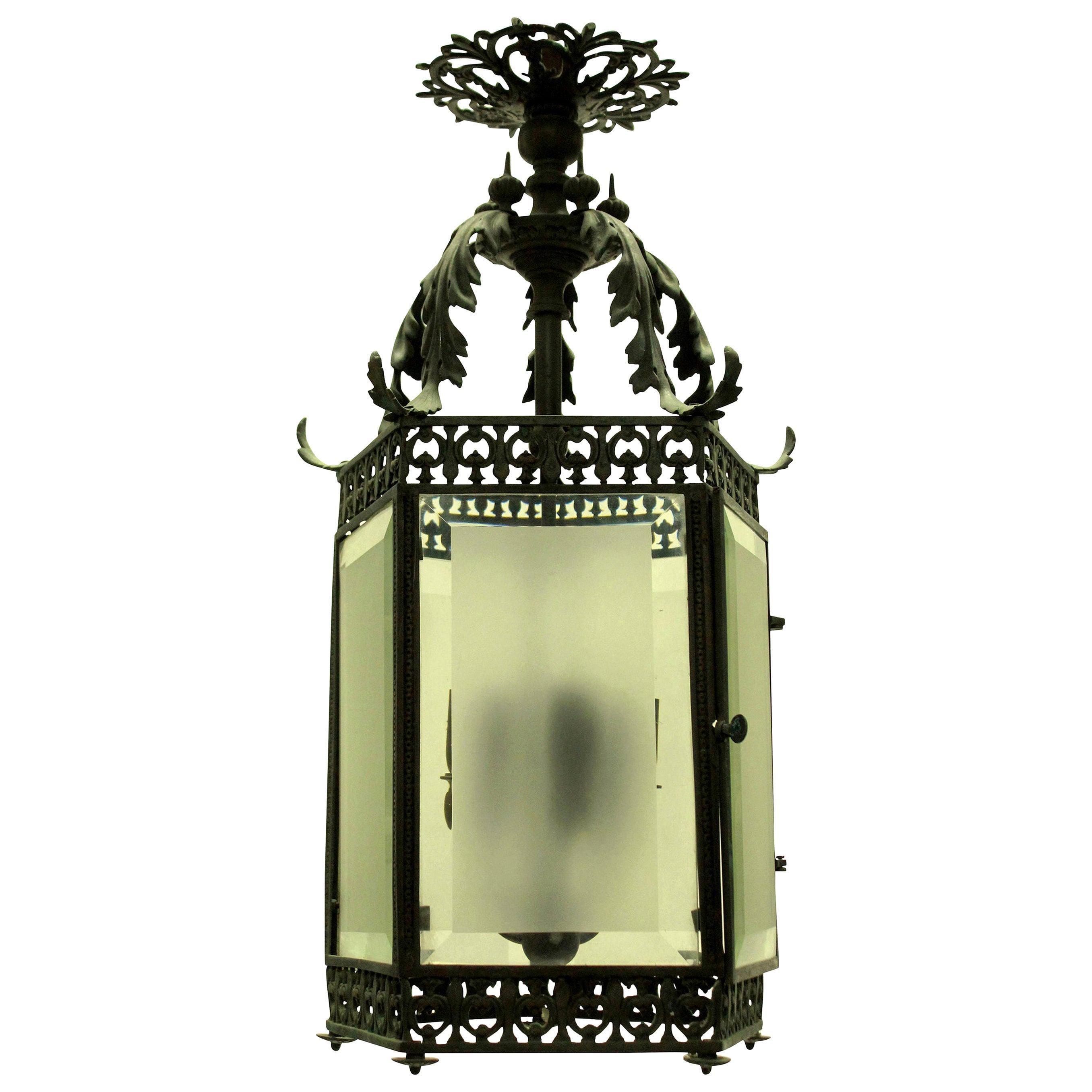 Fine English Bronze Hanging Lantern