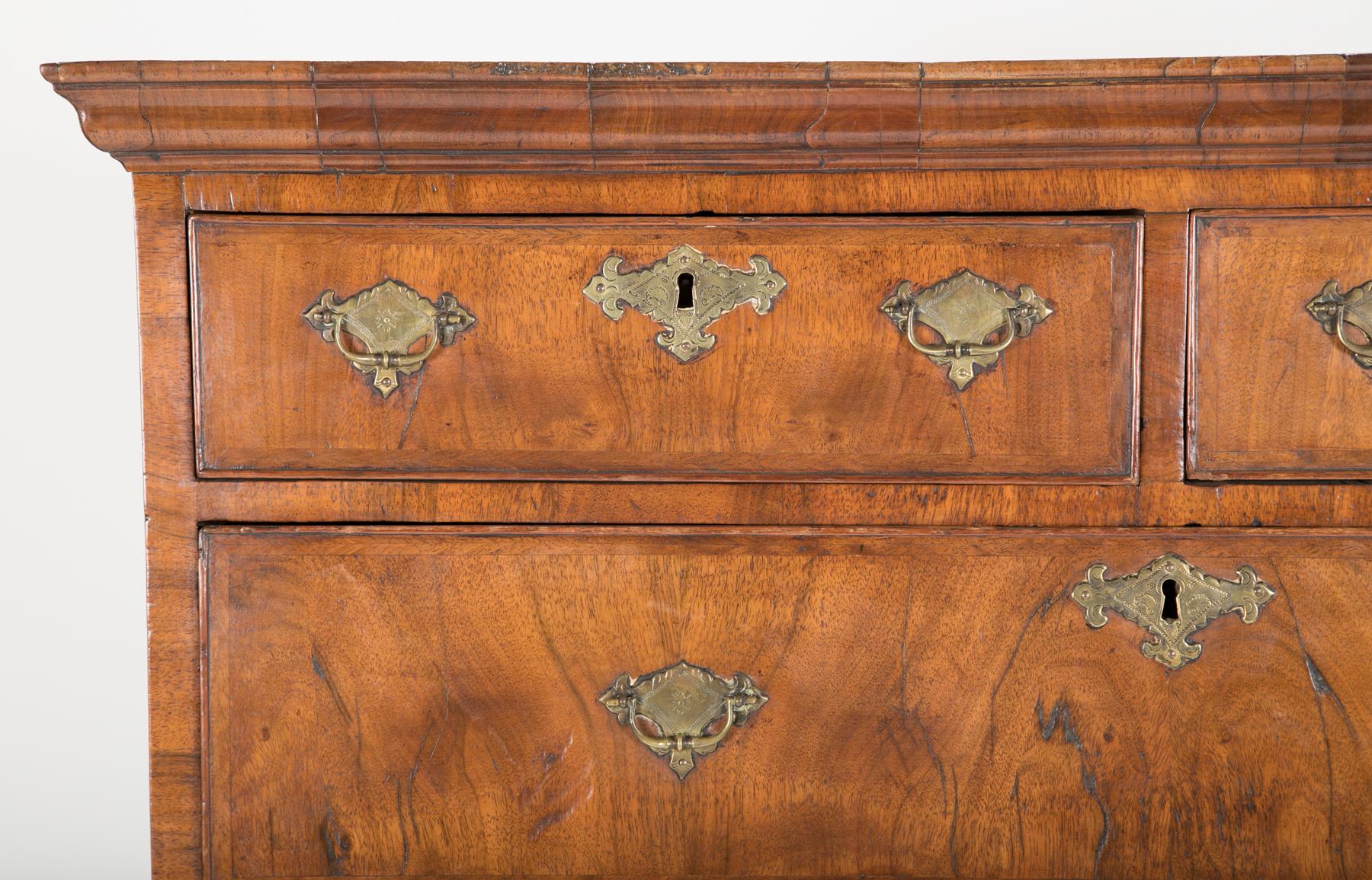 Early 20th Century Fine English Burl Walnut Chest on Stand
