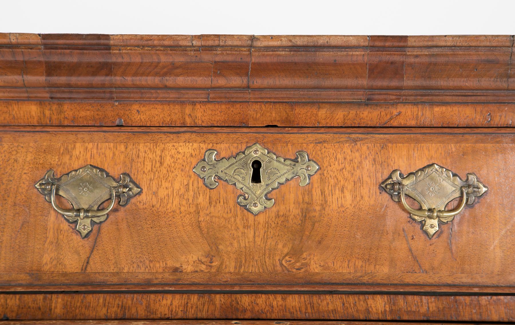 Fine English Burl Walnut Chest on Stand 1